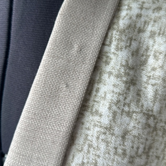 Tahari jacket 10P tan white fitted linen career lined tuxedo style - Picture 5 of 11